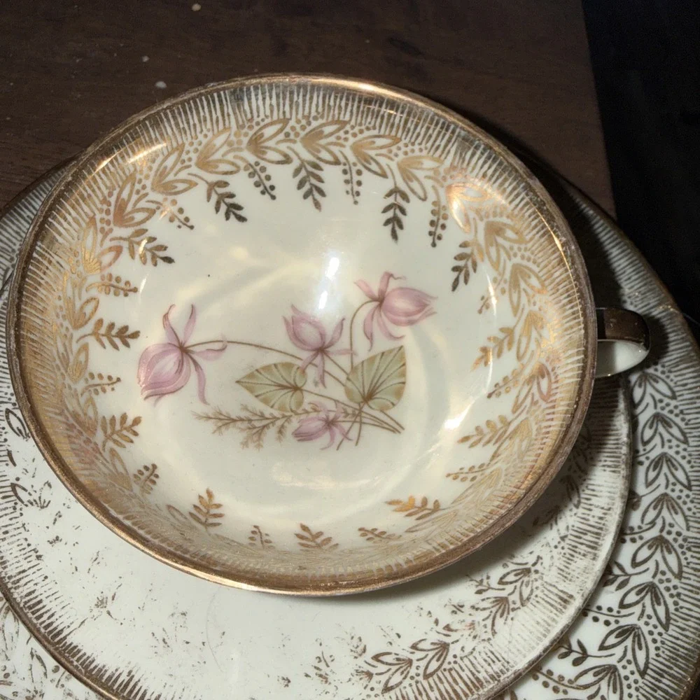 Vtg Rare Winterling Marktleuthem Bavaria Tea Cup, Saucer, Dessert Plate 3 pc set